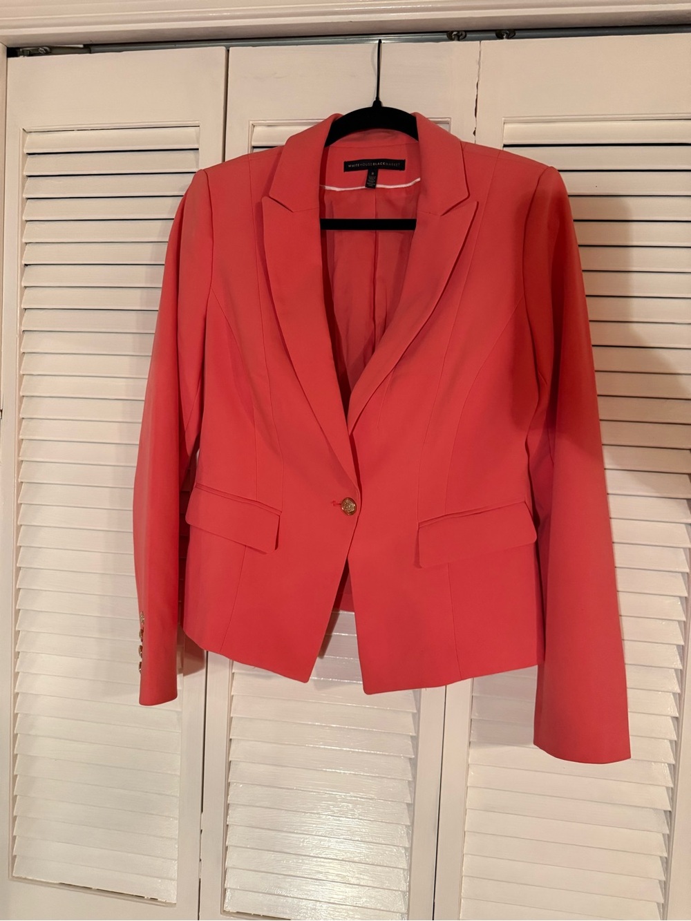 Super Cute Coral White House Black Market Coral Single-Button Blazer